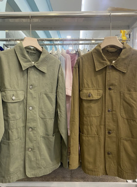 日系男装女装新款棉质茄克外套休闲宽松工装夹克外套483819