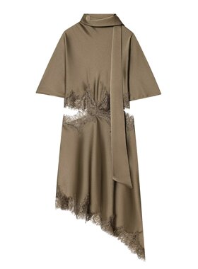 ZA家女装春季新款 欧美ZW系列蕾丝丝缎质感连衣裙591904