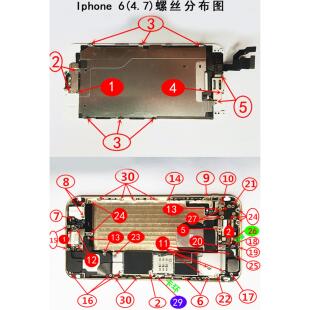适用苹果6代/6Plus手机全套螺丝iPhone6S/6SPlus内部主板机身螺丝