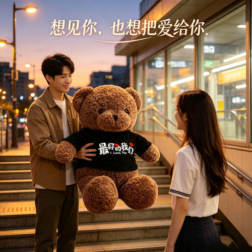 超大号抱抱熊毛绒玩具泰迪熊公仔抱枕熊娃娃儿童女生七夕生日礼物