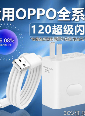 120超级闪充适用OPPOReno12/11/10/9/8 Pr充电器oppoFindX5 6 7闪充头K12 11 A1pro充电头10A闪充type-c线W