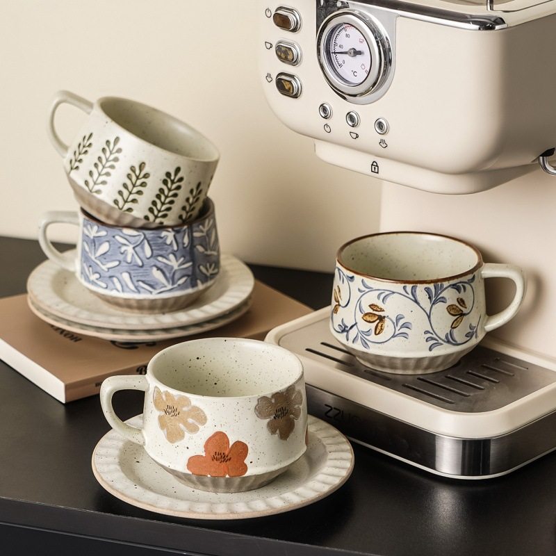 轻奢复古咖啡杯套装高档精致家用水杯陶瓷马克杯子拿铁牛奶杯批发,餐饮具,咖啡杯,淘宝优惠券,粉丝福利购,淘宝优惠卷