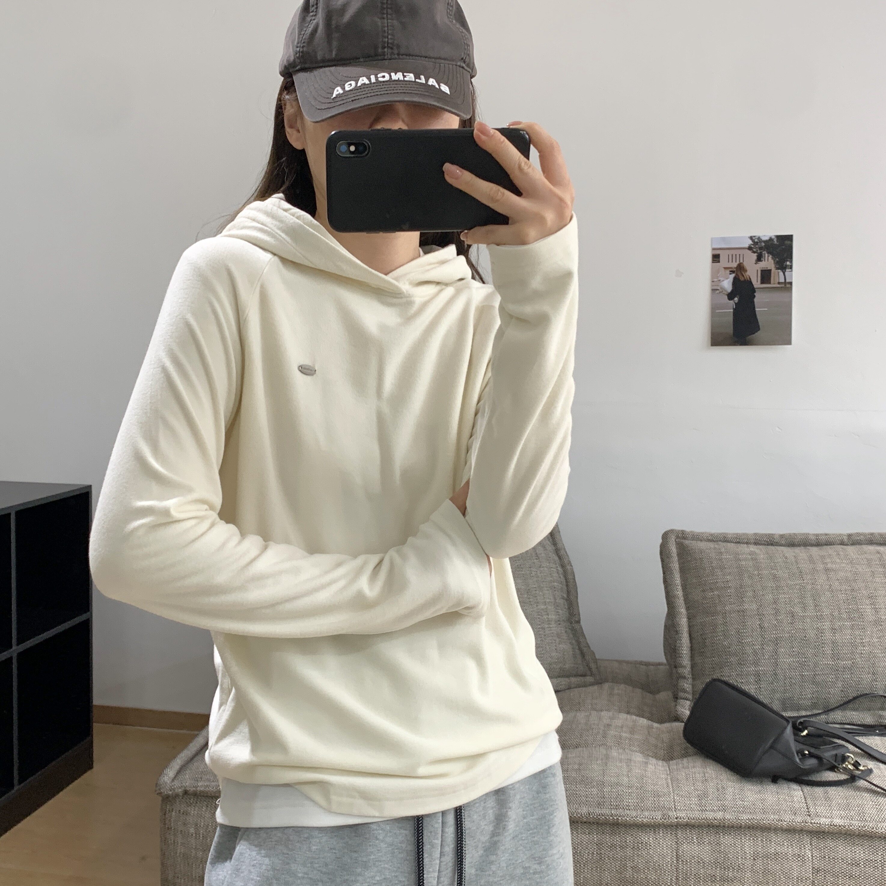 细米定制日常好穿~休闲连帽打底衫卫衣秋季新款磨毛保暖宽松上衣