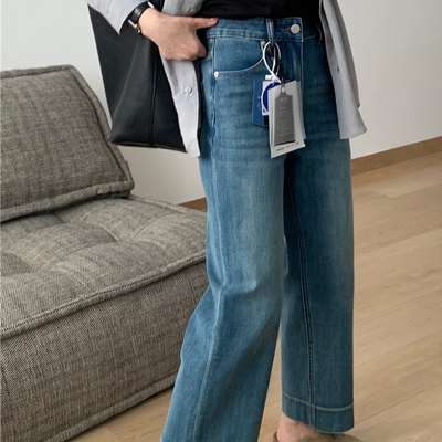 四面弹显瘦显高直筒牛仔裤裤子