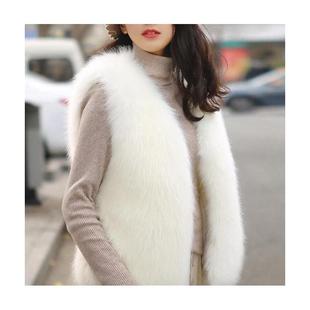 皮草马甲女秋天外套加厚保暖仿狐狸毛坎肩减龄外搭韩版毛毛背心