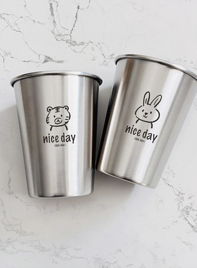 可爱生肖儿童刷牙杯宝宝防霉漱口杯女男孩 304不锈钢洗漱杯子防摔