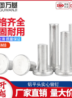 铝柳钉GB109 平头铝柳钉平圆头实心手打敲击式铆钉M2M3M4M5M6-M8