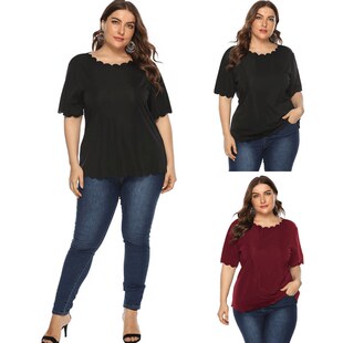 Summer plus tops大码 T恤上衣女 casual lady shirt women size