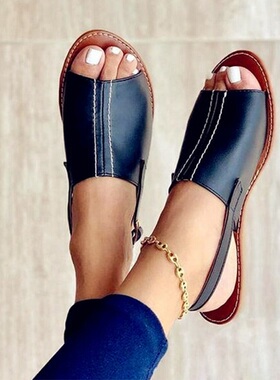 Female ladies Leather summer shoes sandals for women Flat