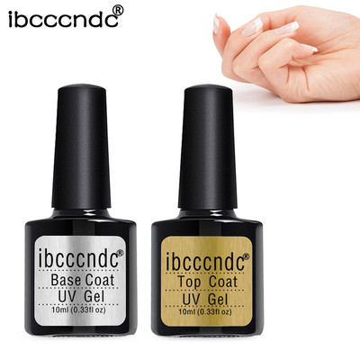 IBCCCNDC Base Top Coat Transparent Gel Nail Polish UV 10ml S