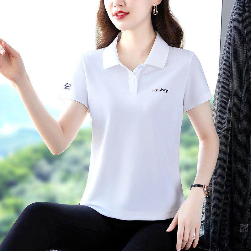 翻领短袖t恤女运动休闲