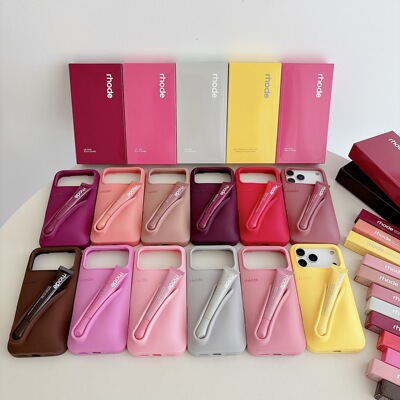 RHODE同款可放口红唇釉iPhone15苹果14手机壳13立体17硅胶单壳