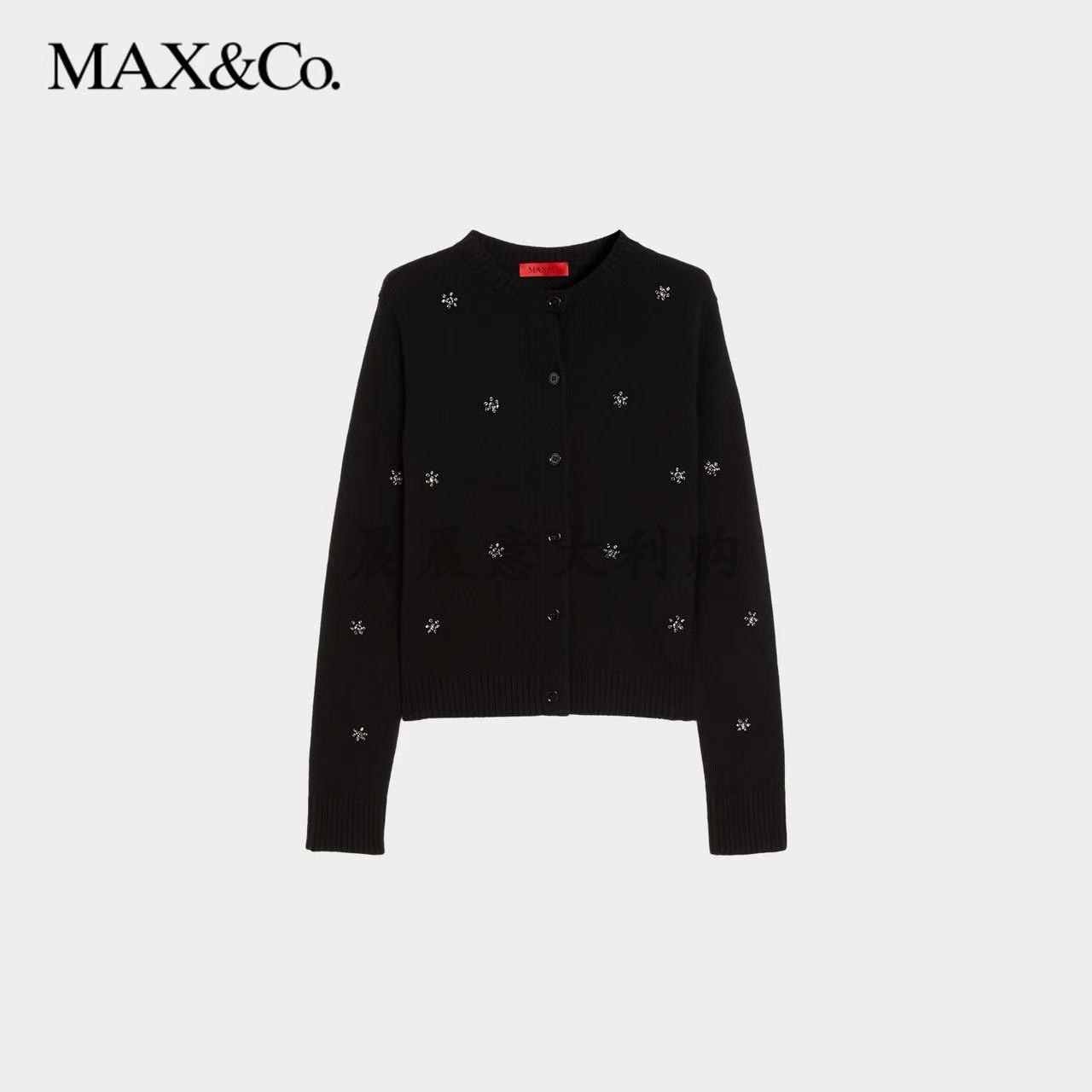 意大利正品代购maxco25春夏专柜代购max&co刺绣针织圆领开衫MELA