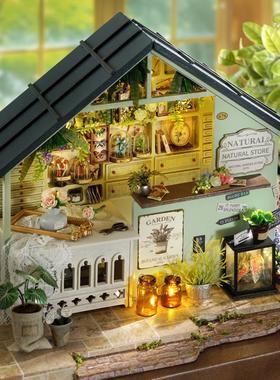 拼装DIY小屋建筑小房子烘焙花店模型高难度解压解闷手工玩具礼物