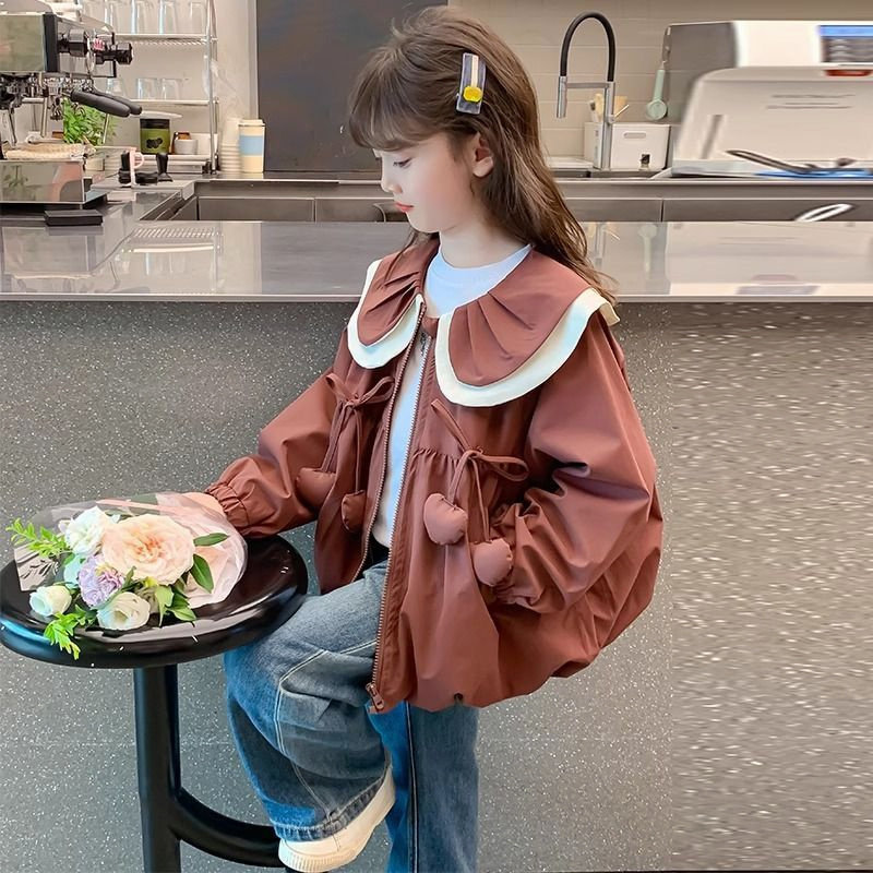 女童春装外套2026新款洋气网红童装儿童开衫女孩春秋款夹克上衣潮