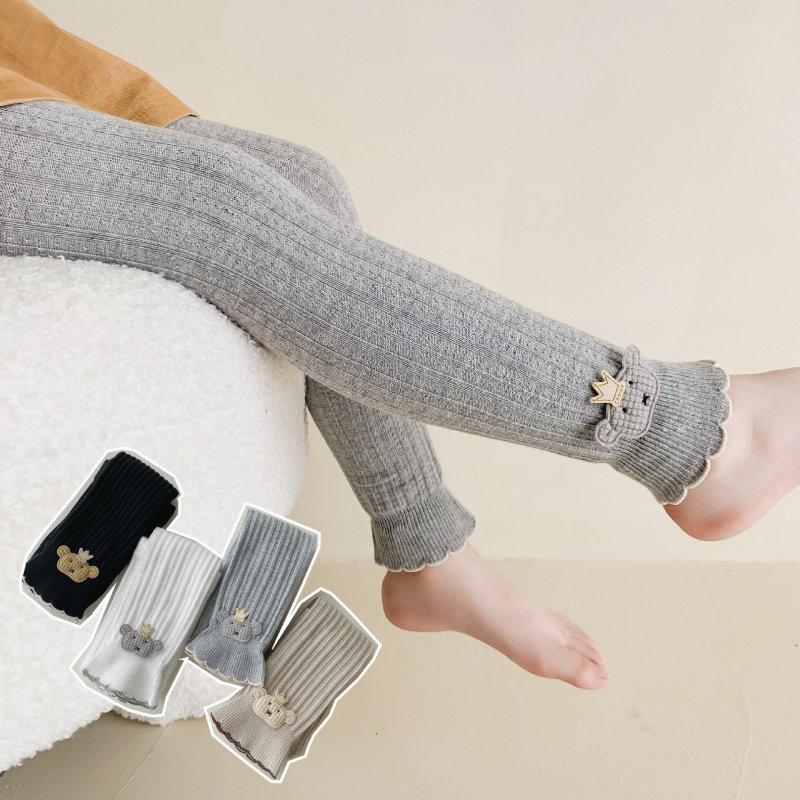 2022秋季新款女童九分熊小童袜裤春款洋气弹力打底长裤袜