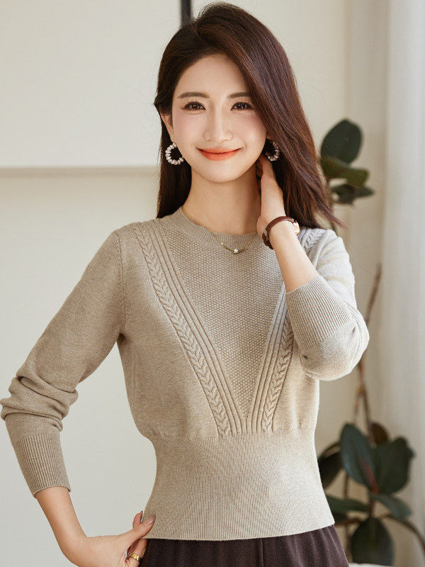 针织衫女2025新款秋冬季高级感小个子显瘦修身收腰短款毛衣上衣女