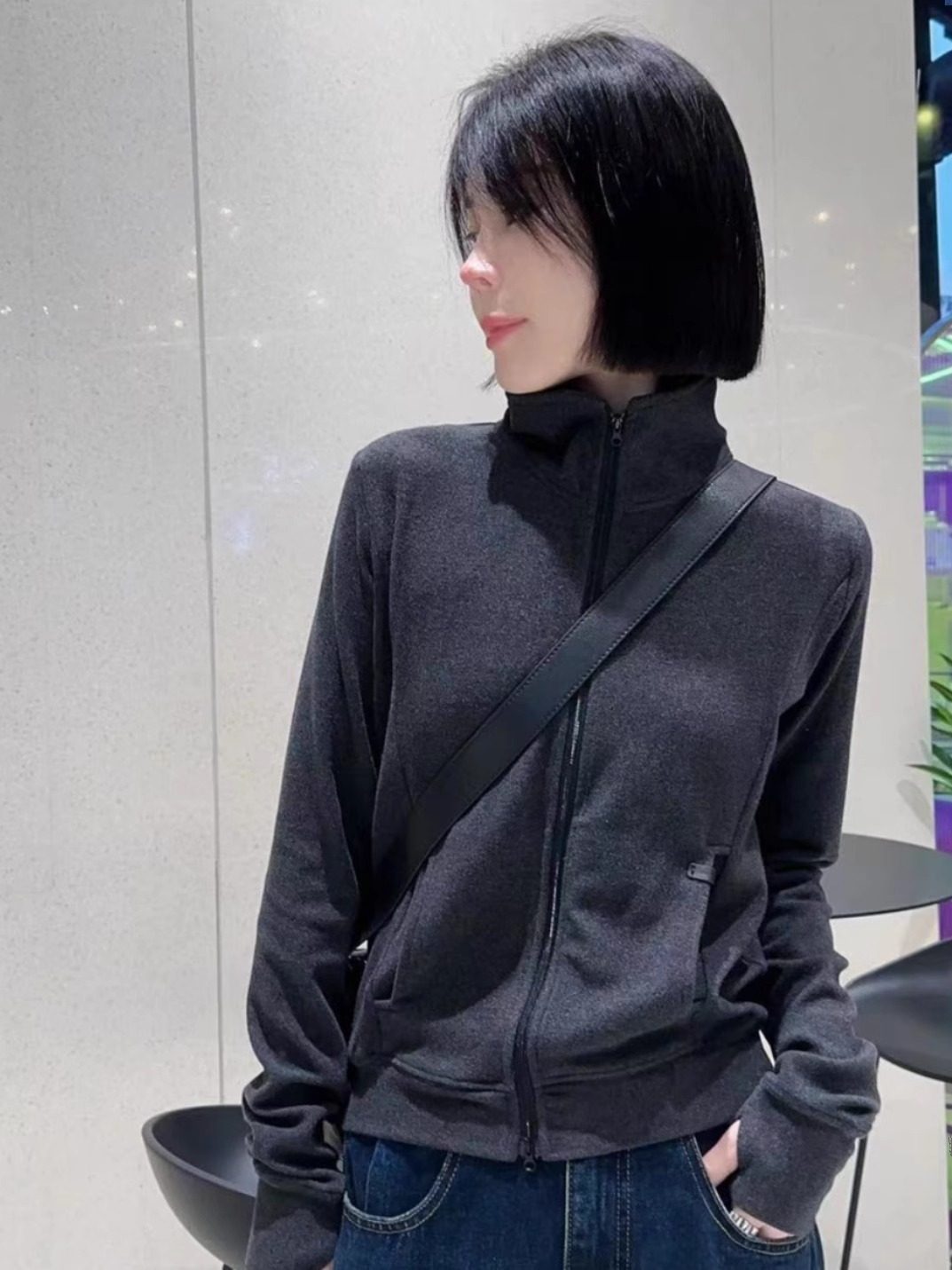 开衫卫衣女2025新款秋冬款修身显瘦短款德绒加厚双拉炼设计感外套