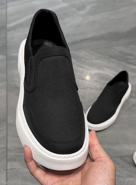 20259欧洲站夏季休闲板鞋新款低帮男士一脚蹬休闲立体透气网鞋男