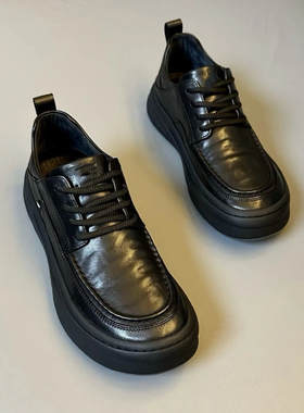 18386秋季新款纯皮商务休闲一脚蹬舒适圆头时尚百搭软底皮鞋男