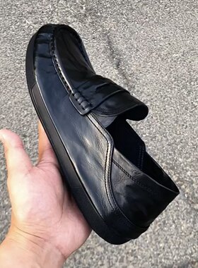 2023欧洲站男鞋纯皮夏季商务休闲一脚蹬豆豆鞋懒人驾车皮鞋软底鞋