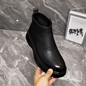 休闲男皮鞋 111商务休闲软皮板鞋 黑色鞋 韩版 新款 高帮侧拉链男士