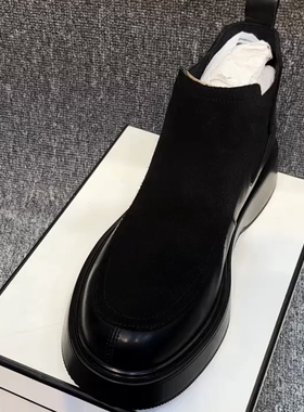 026-A13头层牛皮休闲板鞋新款高帮男士黑色鞋透气韩版休闲男皮鞋