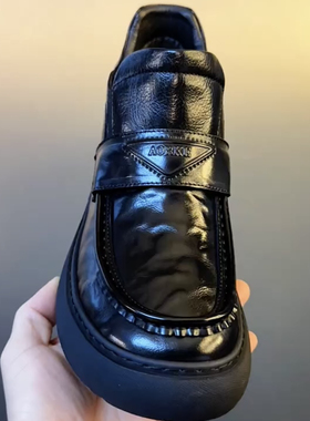 82080秋冬款新款纯皮加绒商务休闲舒适芒果头时尚百搭软底皮鞋男