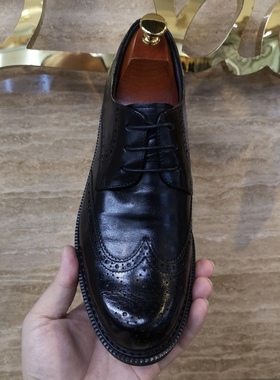 8388新款男士时尚高端头层牛皮净版百搭商务休闲低帮尖头皮鞋男
