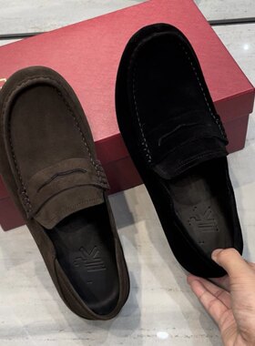 7013男鞋纯皮夏季商务休闲一脚蹬豆豆鞋懒人驾车磨砂皮皮鞋软底鞋