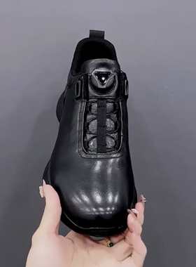 2025B春季超轻牛皮男人帮新款商务休闲舒适圆头时尚百搭牛皮鞋男