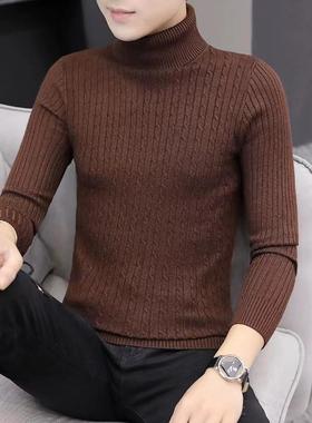 男高领毛衣 Men Autumn Knit High Neck Turtleneck Sweater man