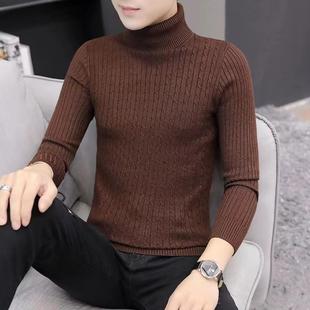 男高领毛衣 Men Autumn Knit High Neck Turtleneck Sweater man