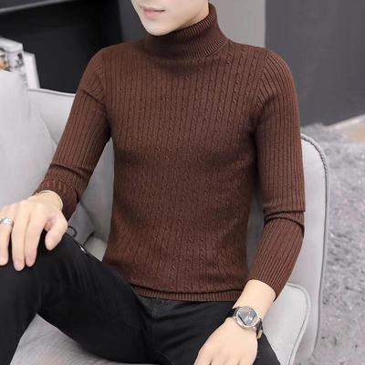 男高领毛衣 Men Autumn Knit High Neck Turtleneck Sweater man