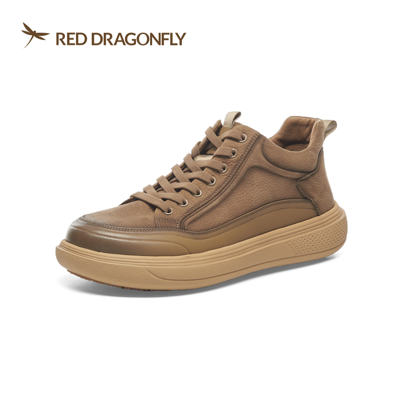 红蜻蜓冬男式休闲工装板鞋鞋加绒