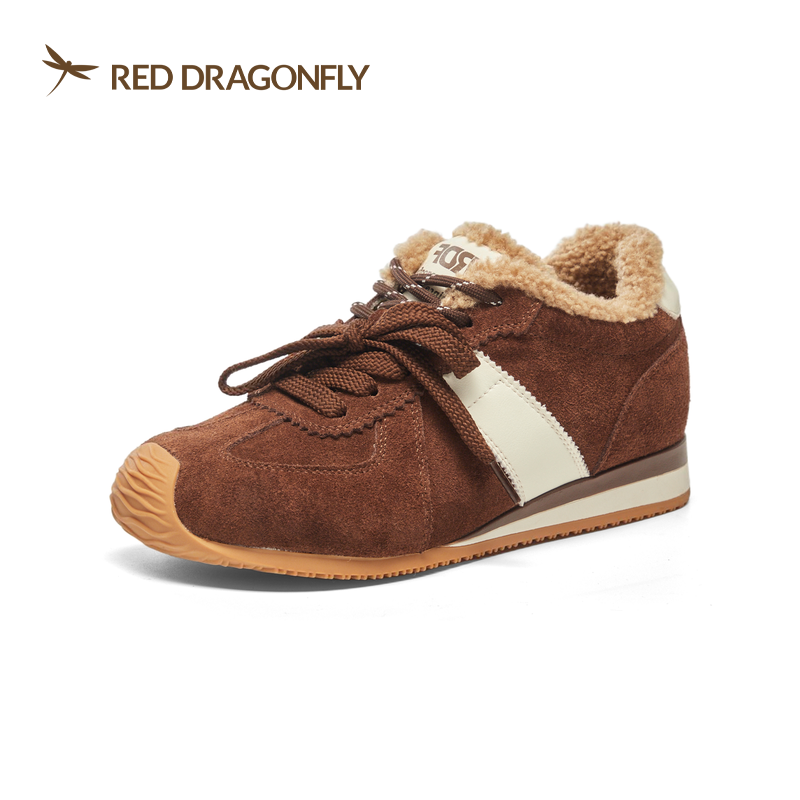 红蜻蜓冬季女士阿甘棉鞋休闲加绒