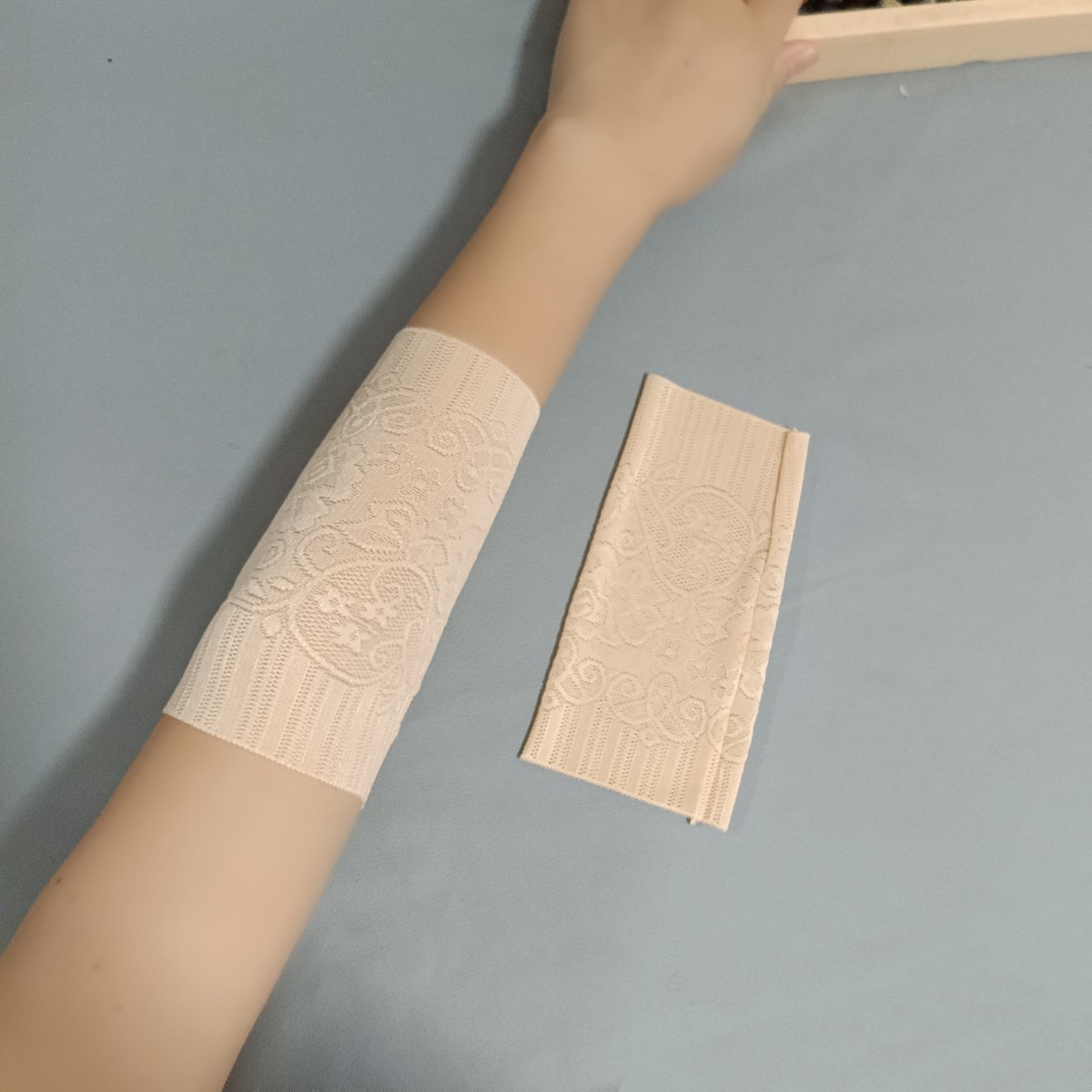 护手肘关节保护套女士薄款短款遮疤痕遮挡纹身护胳膊蕾丝护腕手臂