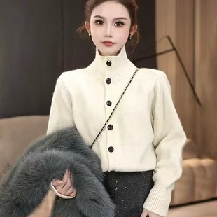 慵懒风半高领针织衫 上衣 毛衣女2025秋冬新款 简约百搭宽松显瘦长袖