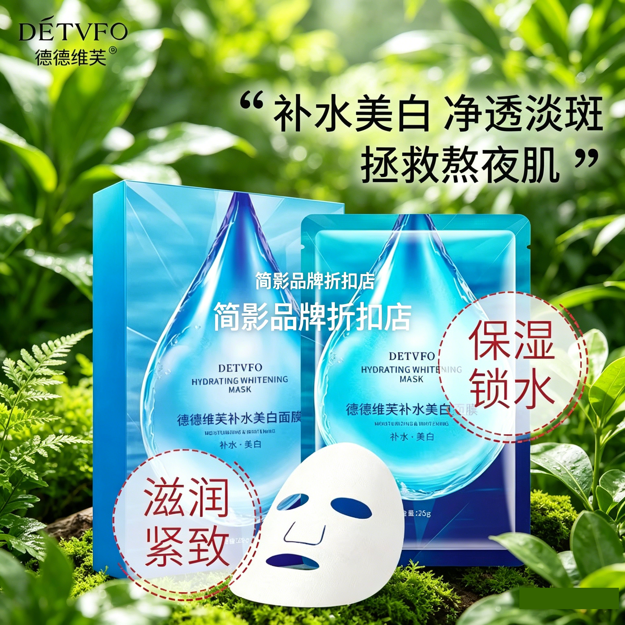 德德维芙补水美白贴片面膜保湿滋润净透淡斑熬夜肌肤用补水保湿