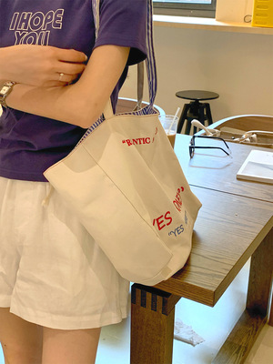 正反双面条纹单肩包大容量