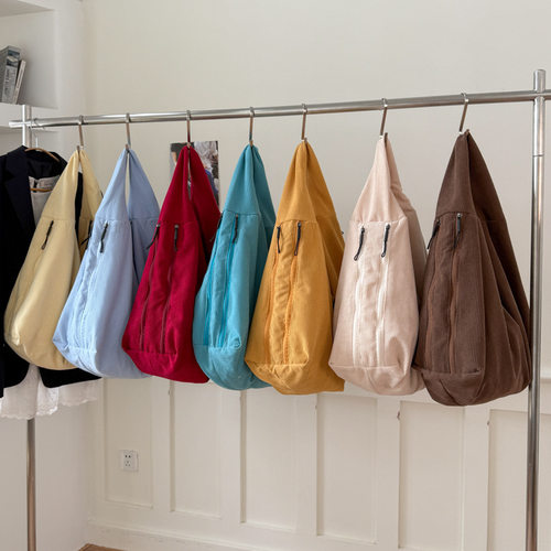 韩版灯芯绒休闲大容量手提托特包