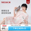 三枪2025夏季 柔软透气甜美印花女家居裙长裙 新品 纯棉睡裙女薄款