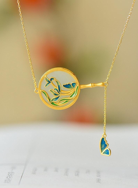 兰花吊坠项链女仙气夏季锁骨套链