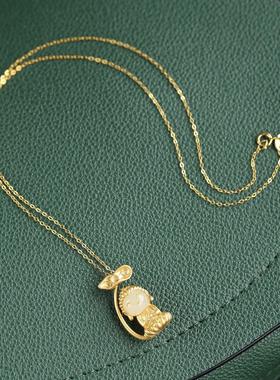 女款镀金项链配宝宝佛白玉玉吊坠