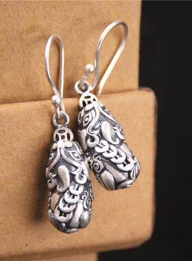 原创复古个性时尚招财貔貅耳环泰