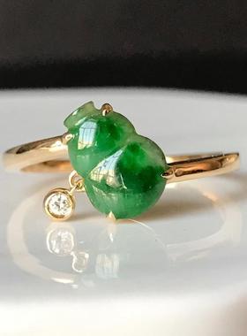 优雅百搭冰透种全新女精工葫芦戒