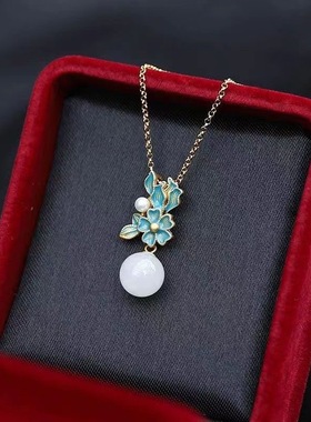 花团锦簇珐琅吊坠国潮时尚小众轻