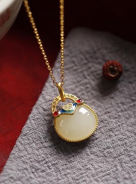 新品925银古法金小包包锁吊坠链