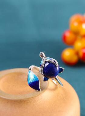 时尚镀白金色饰品青金石