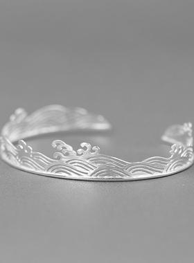 女款文艺镀银活口手镯